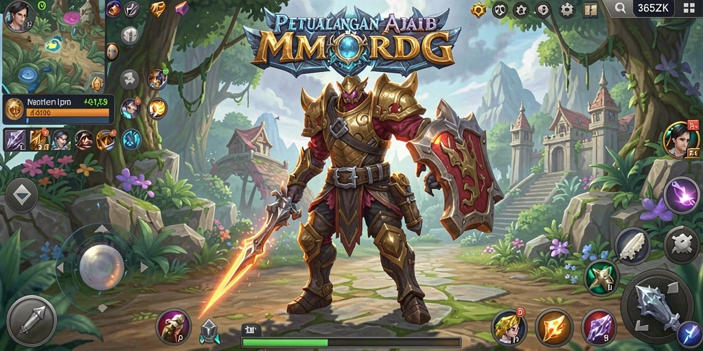 Screenshot dari gameplay 365ZK yang menampilkan suasana pertarungan epik.