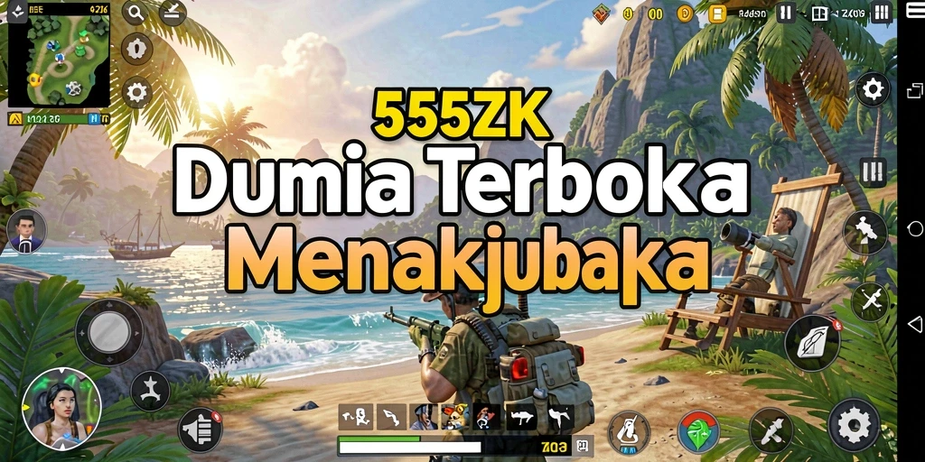 Tampilan gameplay menarik di dunia terbuka 555ZK.
