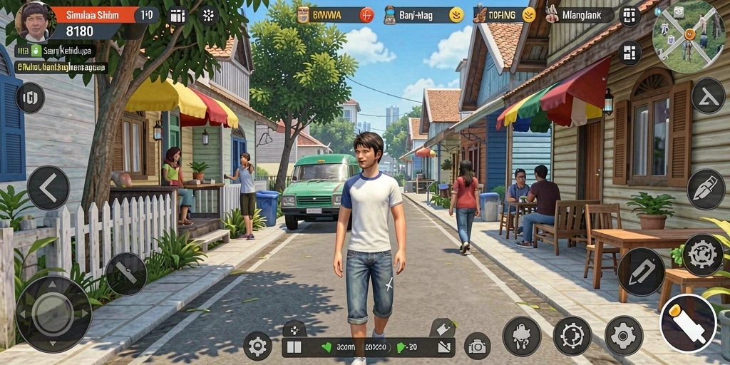 Tampilan gameplay menarik dari 8180 dengan berbagai aktivitas.