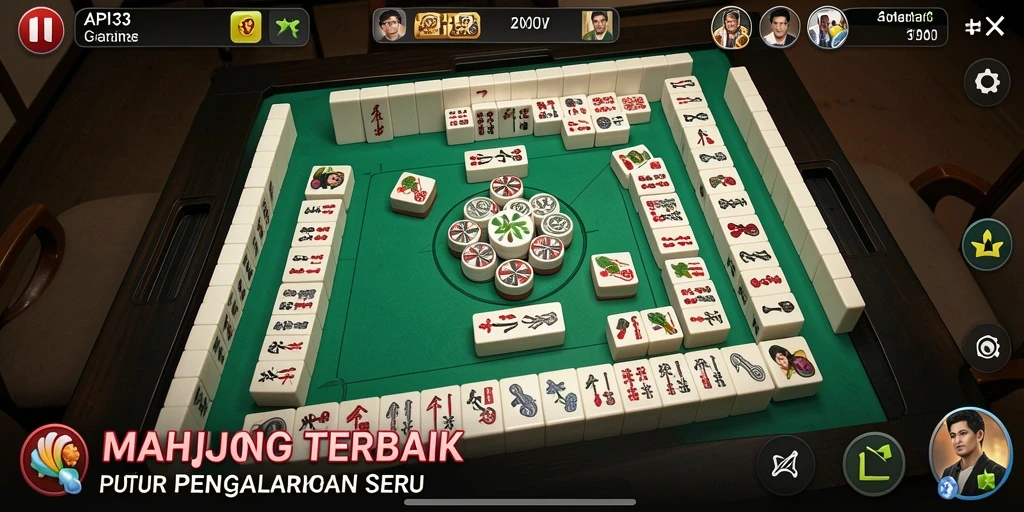 Screenshot menunjukkan gameplay seru dari game Mahjong API33.