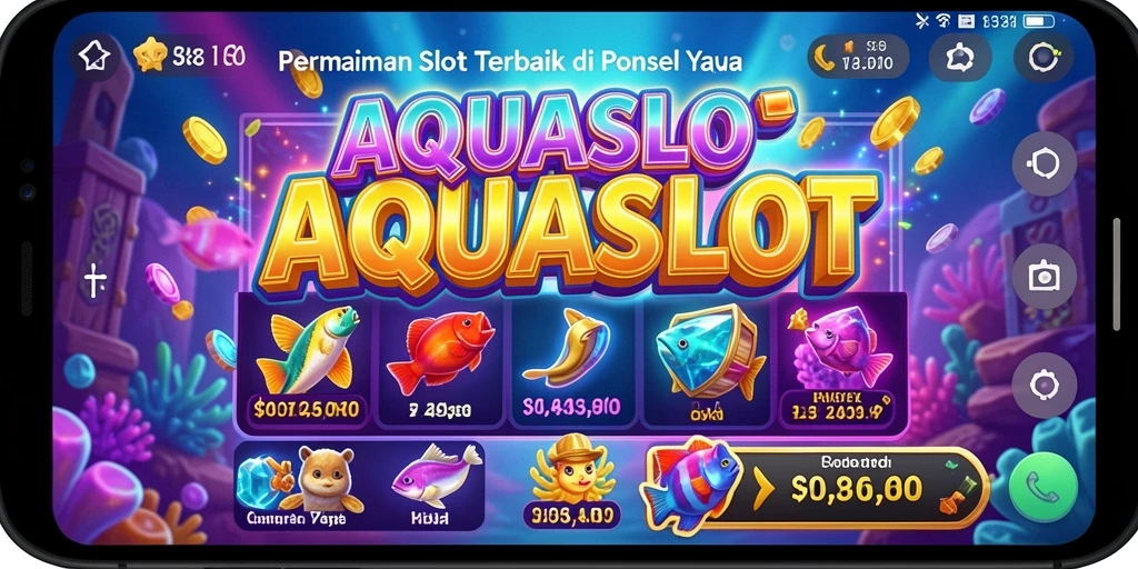 Tangkapan layar AQUASLOT menunjukkan gameplay yang menarik dan mendebarkan.