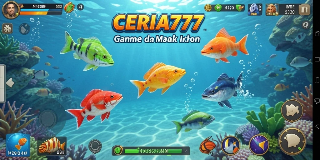 Tampilan gameplay Tembak Ikan di CERIA777 yang memukau.