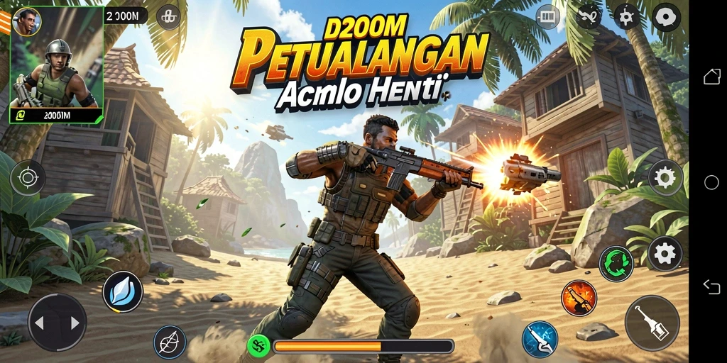 Tampilan intens dari gameplay D200M yang menegangkan.