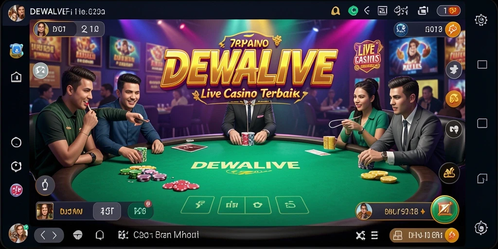 Tampilan menarik gameplay Live Casino DEWALIVE dengan dealer profesional.