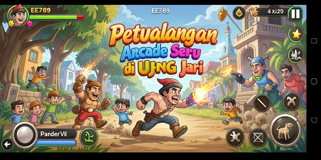 Tampilan gameplay seru dari EE789 dalam mode Arcade.