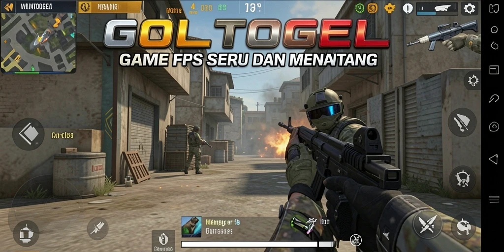 Screenshot gameplay GOLTOGEL menampilkan aksi seru di medan perang.