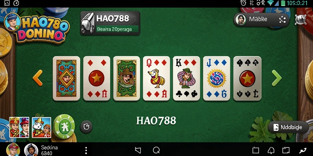 Screenshot gameplay HAO788 menampilkan suasana permainan Domino yang seru.