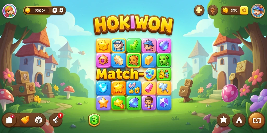 Tampilan gameplay HOKIWON yang menarik dan penuh warna.