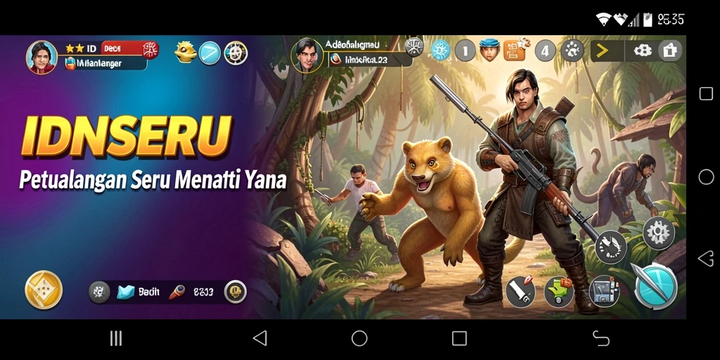 Screenshot gameplay <strong>IDNSERU</strong> menampilkan aksi petualangan yang mendebarkan.
