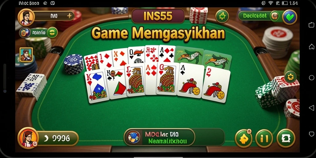 Tampilan menarik dari gameplay domino yang seru di INS55.