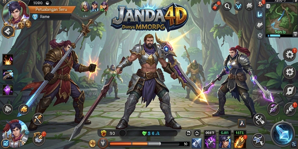 Tangkapan layar game JANDA4D menampilkan aksi pertarungan dalam dunia MMORPG.