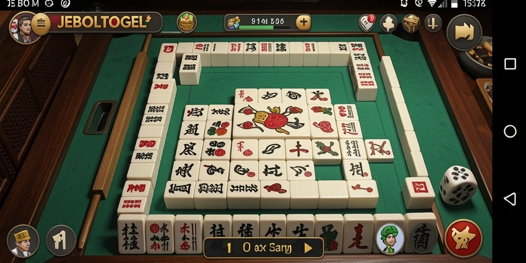 Screenshot utama JEBOLTOGEL menampilkan gameplay Mahjong yang seru.