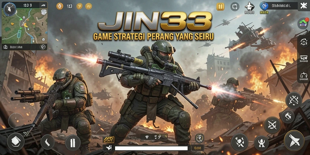 Tangkapan layar utama JIN33 menampilkan aksi pertempuran yang mendebarkan.