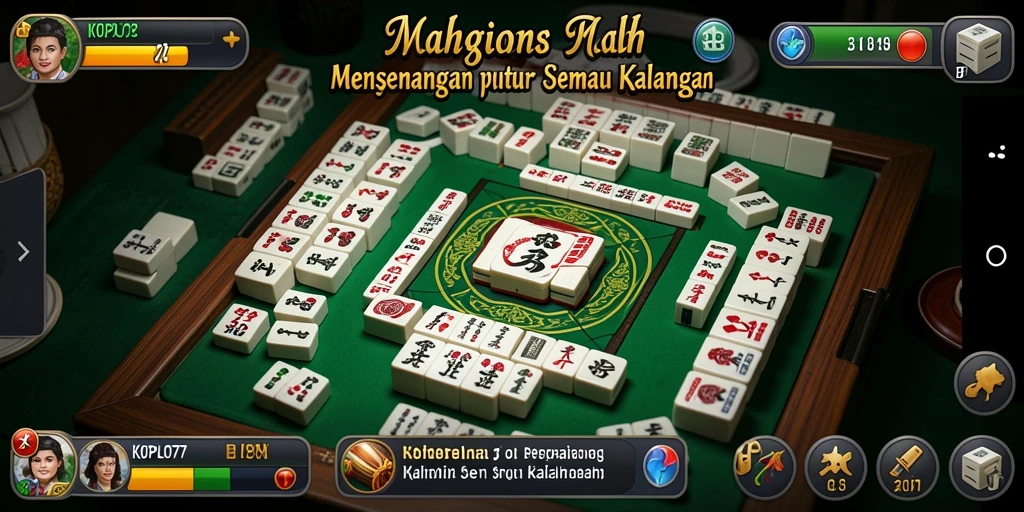 Tampilan gameplay seru KOPLO77 dalam permainan Mahjong.