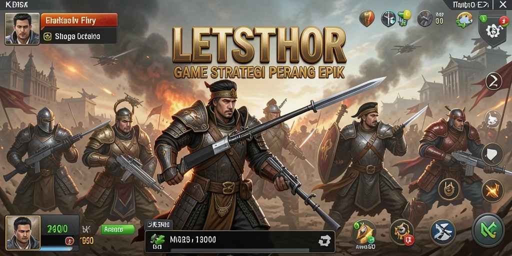 Tangkapan layar gameplay LETSTHOR menunjukkan pertempuran epik dan strategi mendalam.