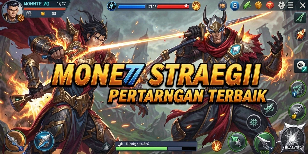 Screenshot gameplay <strong>MONTE77</strong> menampilkan pertarungan strategi yang menarik.