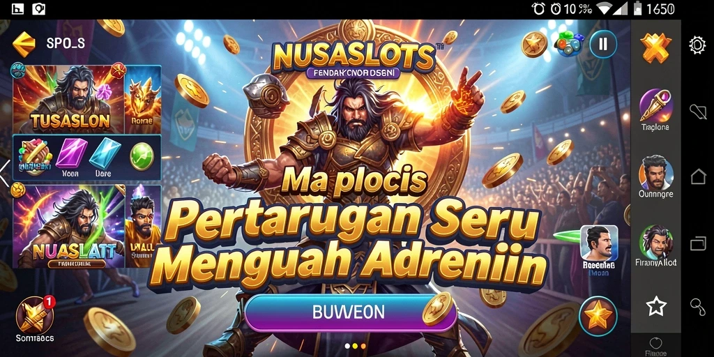 Screenshot gameplay NUSASLOTS menampilkan aksi pertarungan yang mendebarkan.