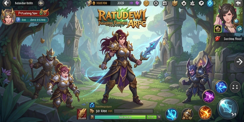 Tampilan gameplay ARPG yang mendebarkan di RATUDEWI.