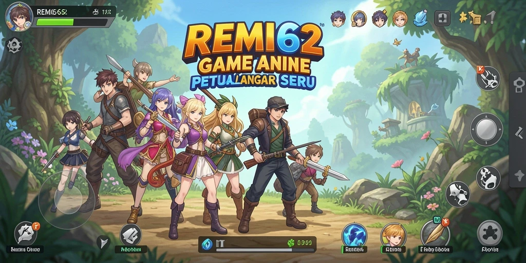 Tangkapan layar gameplay REMI62 menampilkan aksi pertarungan karakter Anime yang menakjubkan.