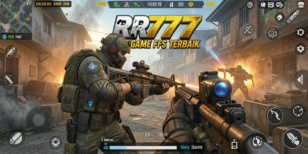 Screenshot gameplay RR777 yang menunjukkan aksi tembak-menembak yang mendebarkan.