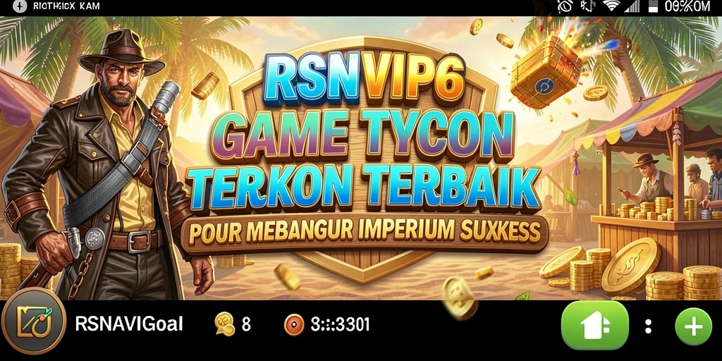 Screenshot utama RSNVIP6 menampilkan momen manajemen bisnis yang intens dan strategis.