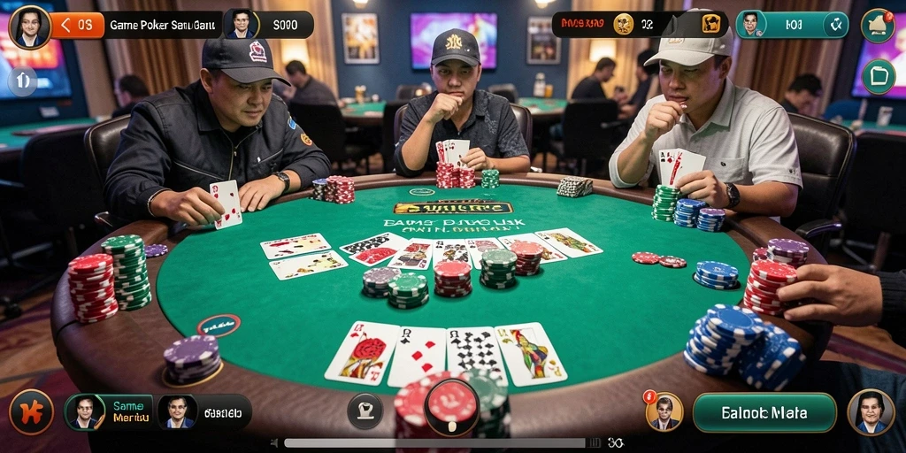 Tangkapan layar utama S13 menampilkan aksi seru dalam permainan Poker.