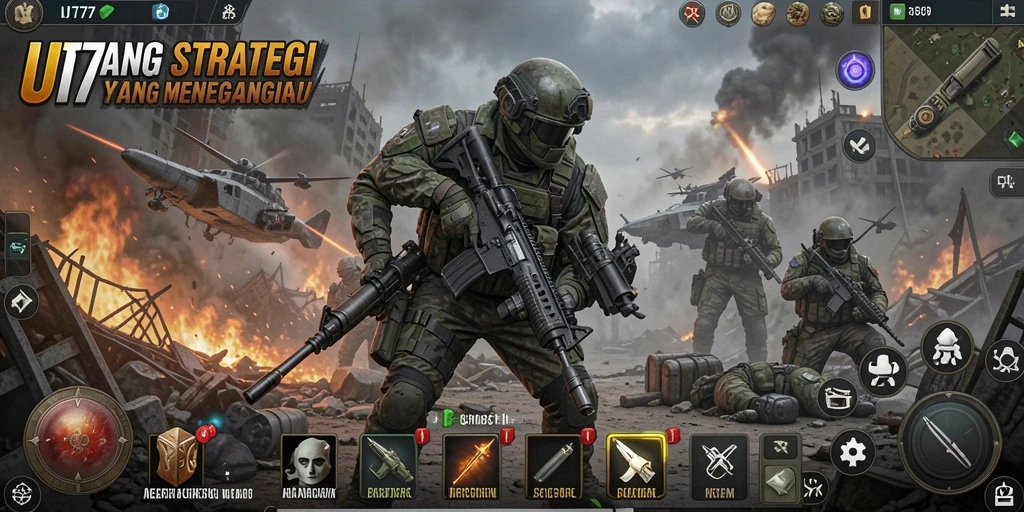 Screenshot UT77 menampilkan aksi strategis di medan perang.