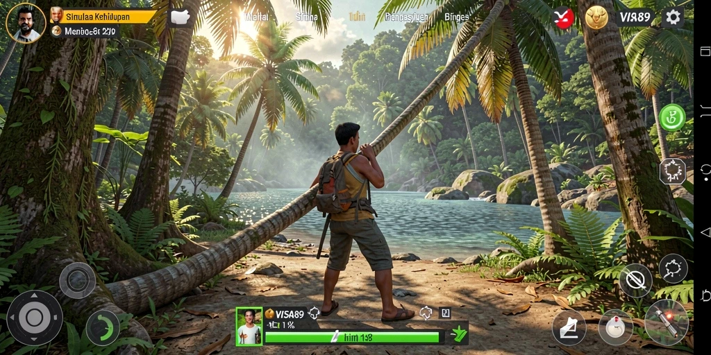 Screenshot utama VISA89 menunjukkan gameplay yang seru dan dinamis.