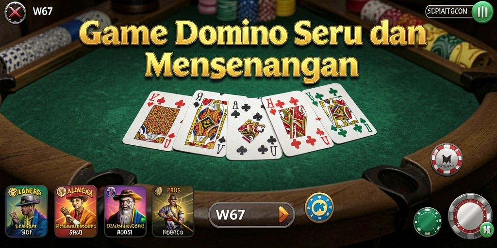 Tampilan gameplay W67 yang menarik dan seru dalam bermain Domino.