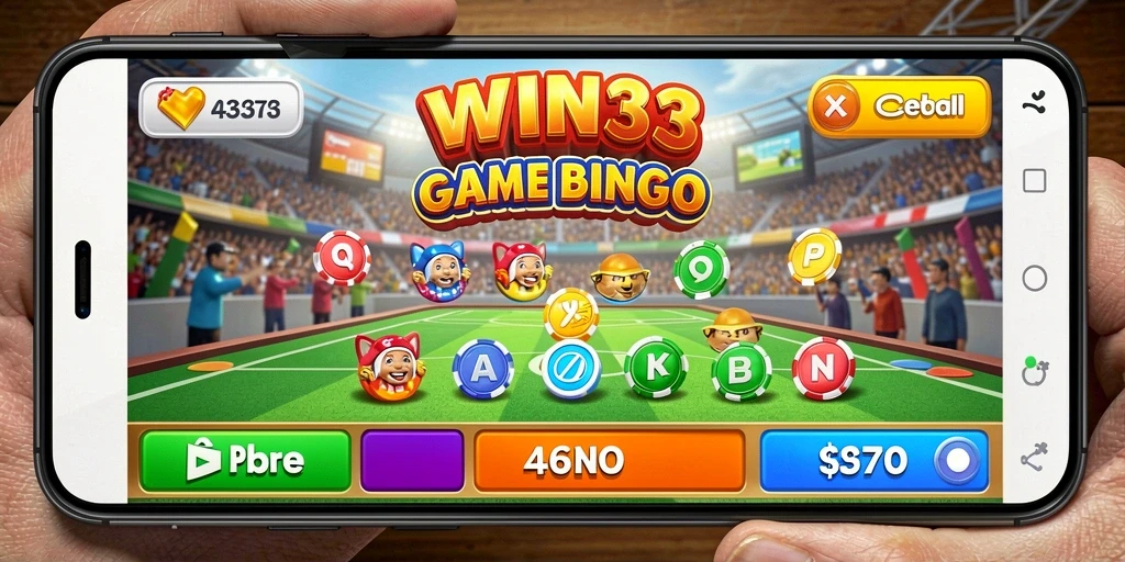 Tampilan gameplay Bingo di WIN33 yang penuh warna dan seru.